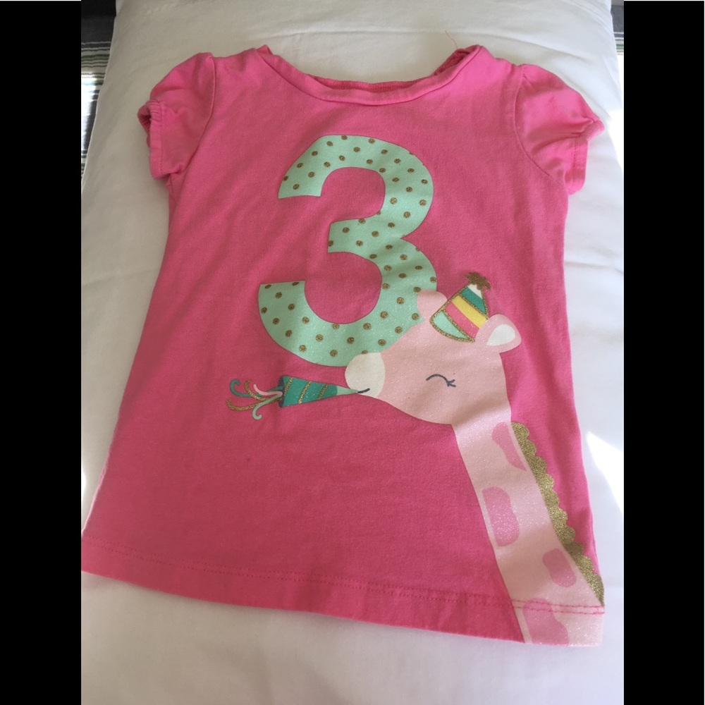 Toddler pink 3 year birthday shirt